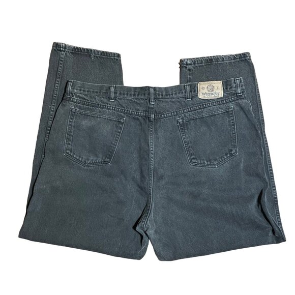 Authentic Vintage Mens Wrangler Jeans Light Wash Black 42x31 Zip Fly - Picture 8 of 16